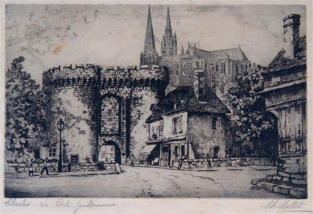 Appraisal: CHARLES MALLET th th Century 'Chartres La Porte Guillaume' signed