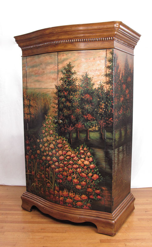 Appraisal: CONTEMPORARY PAINT DECORATED ARMOIRE MEDIA CABINET Hooker Furniture Seven Seas