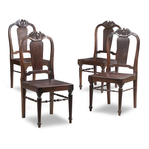 Appraisal: A set of four Chinese-export tielimu chairs Late th early