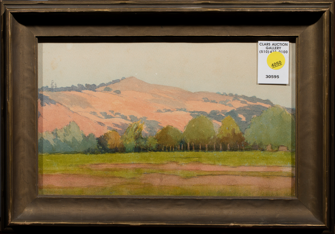 Appraisal: WATERCOLOR LANDSCAPE WITH HILLS American School th century Landscape with