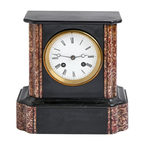 Appraisal: A marble and noir belge mantel clock late th c