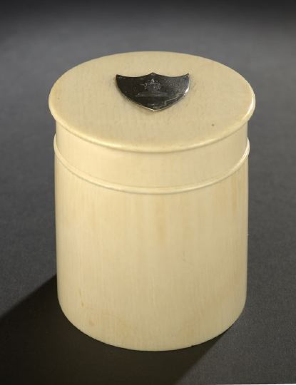 Appraisal: Victorian Ivory Tea Canister third quarter th century of oval