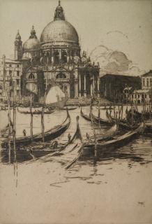 Appraisal: John C Vondrous etching John C Vondrous American Czech -