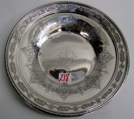 Appraisal: A ROUND TOWLE STERLING SILVER SERVING DISH shallow bowl chased