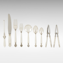 Appraisal: Johan Rohde ACANTHUS FLATWARE SERVICE Georg JensenDenmark th centurysterling silver