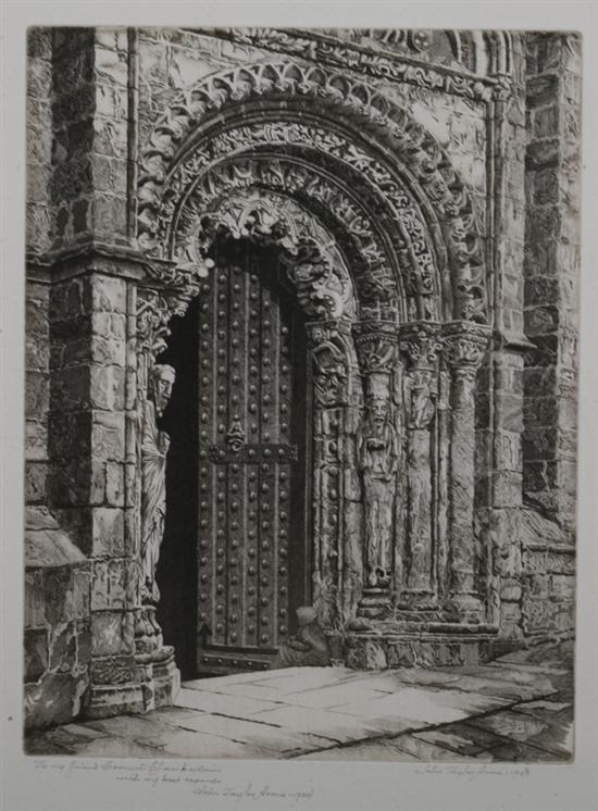 Appraisal: JOHN TAYLOR ARMS American - STUDY IN STONE CATHEDRAL OF