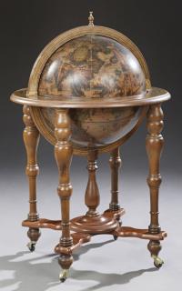 Appraisal: Medieval Style World Globe Bar th c the top l