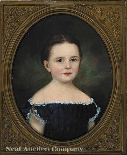 Appraisal: American th c Portrait of Little Girl Kenan Family of