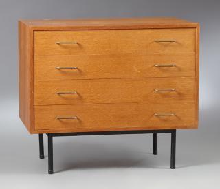 Appraisal: French Mid-Century Oak Commode c by Claude Vassal the rectangular