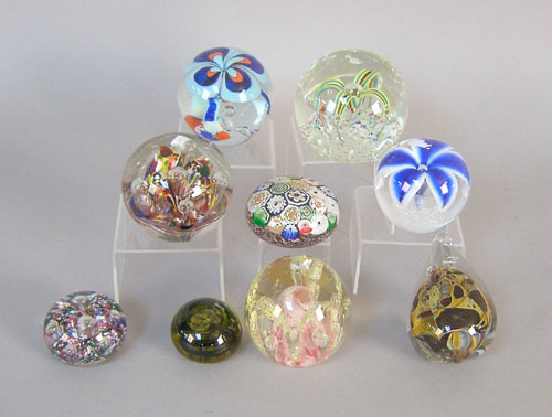 Appraisal: Nine glass paperweights Provenance The Henry Ford Museum