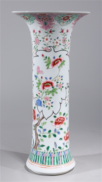 Appraisal: Chinese famille rose enameled porcelain beaker vase with allover floral