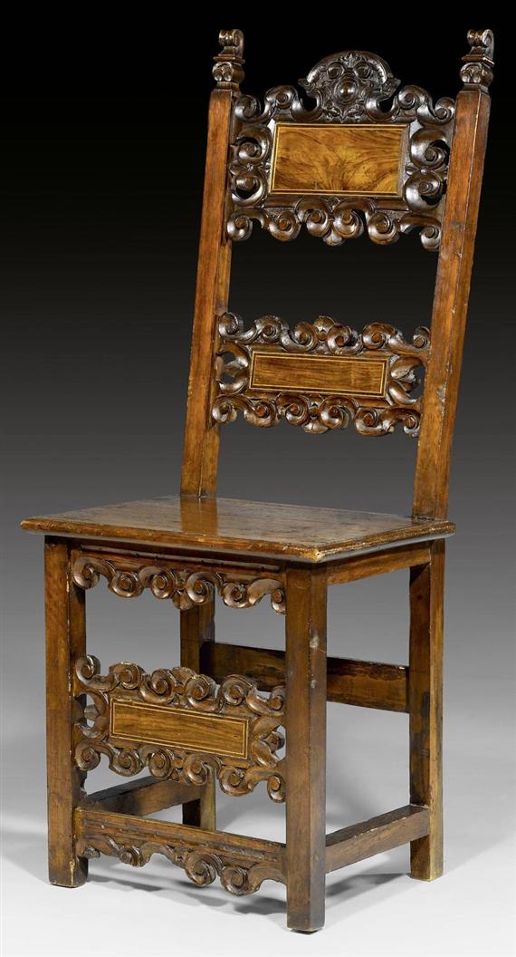 Appraisal: CHAIR early Baroque Northern Italy th th century Shaped and