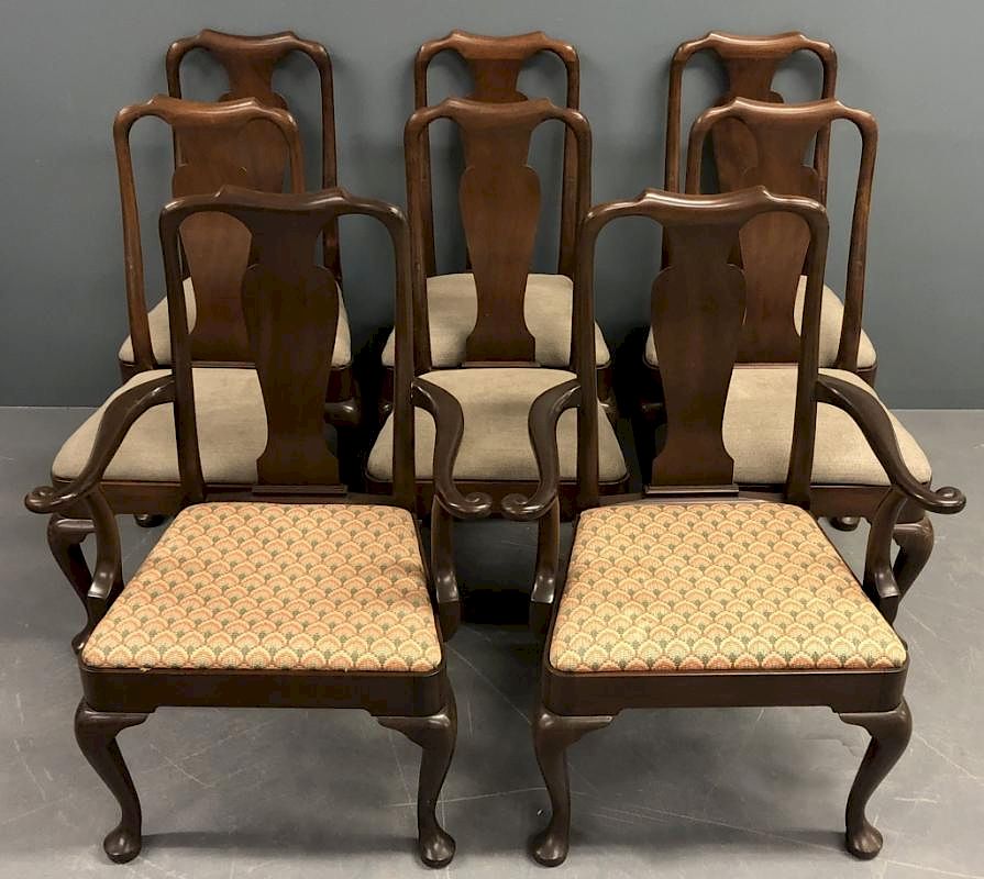 Appraisal: Eight Kittinger Queen Anne Style Dining Chairs Set of eight