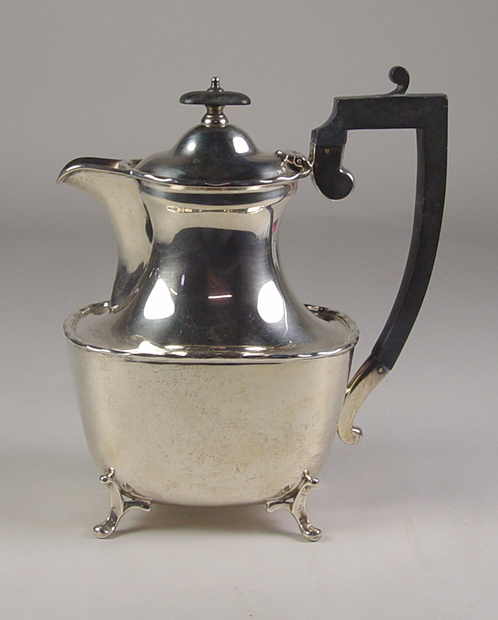 Appraisal: Footed English Sterling Tea Pot Circa Hallmarked HF Co crown