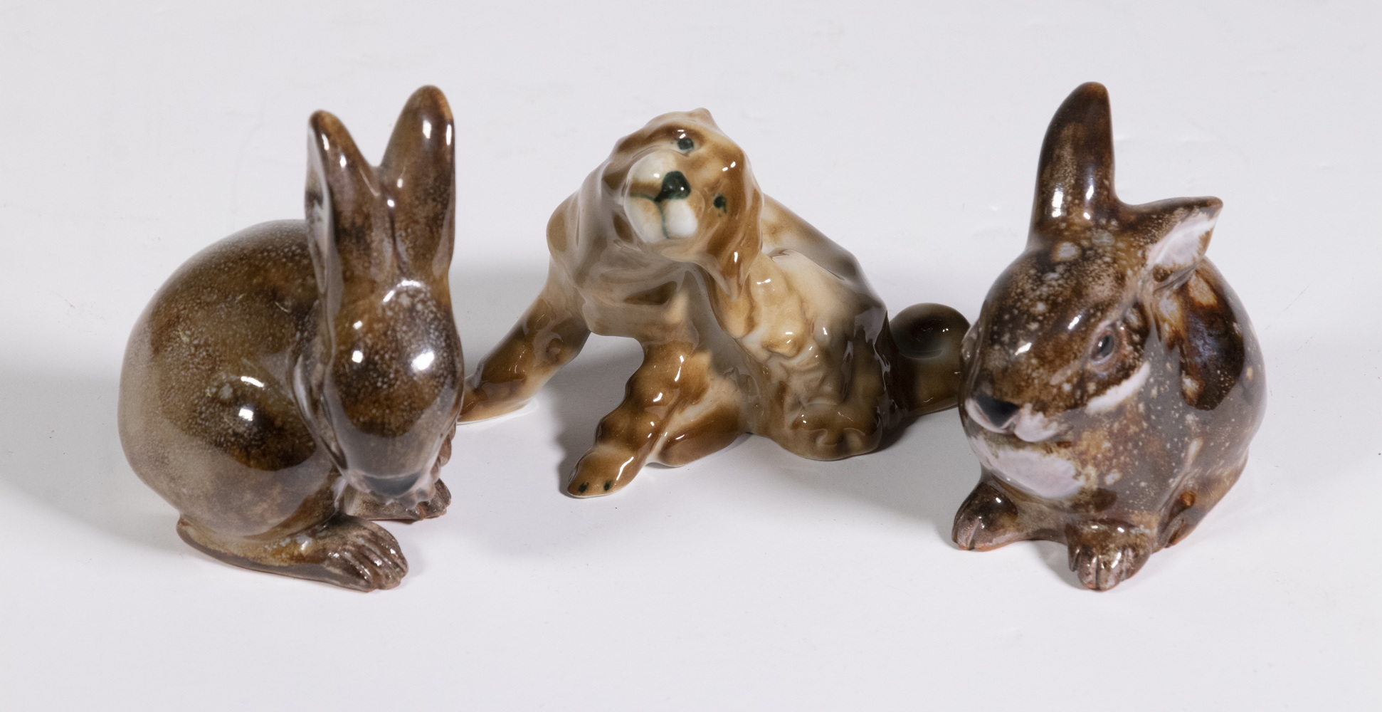 Appraisal: CONTINENTAL CERAMIC ANIMAL FIGURINES Lot of Vintage Figures incl Liezen