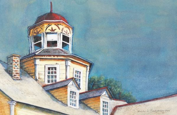 Appraisal: WANDA MONTGOMERY AMERICAN CONTEMPORARY x image size Zoar Hotel Cupola