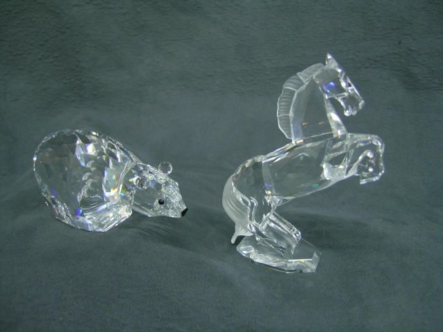 Appraisal: Two pieces Swarovski Crystal including Polar Bear and White Stallion