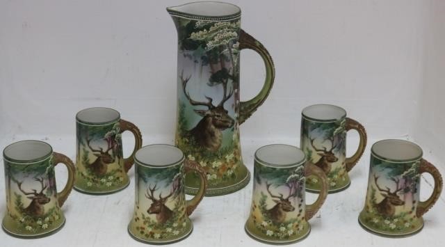 Appraisal: SEVEN PIECE NIPPON CIDER SET WITH TANKARDPITCHER AND SIX HANDLED