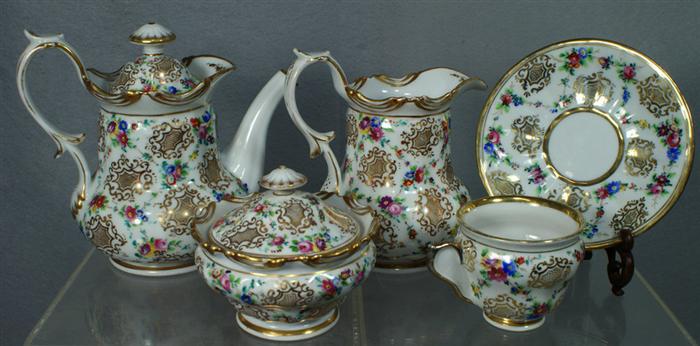 Appraisal: pc Carlsbad floral and gilt decorated porcelain tea set c