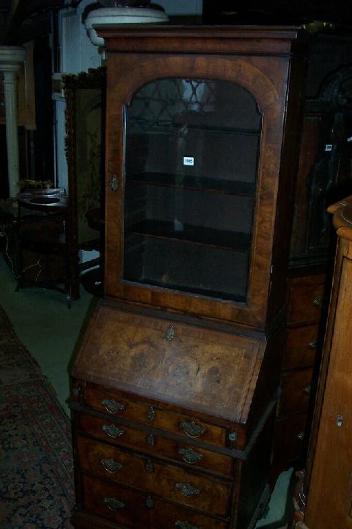 Appraisal: A small th century and later walnut bureau bookcase the