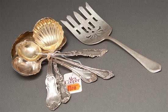 Appraisal: Six late Victorian or Edwardian silver serving pieces including a