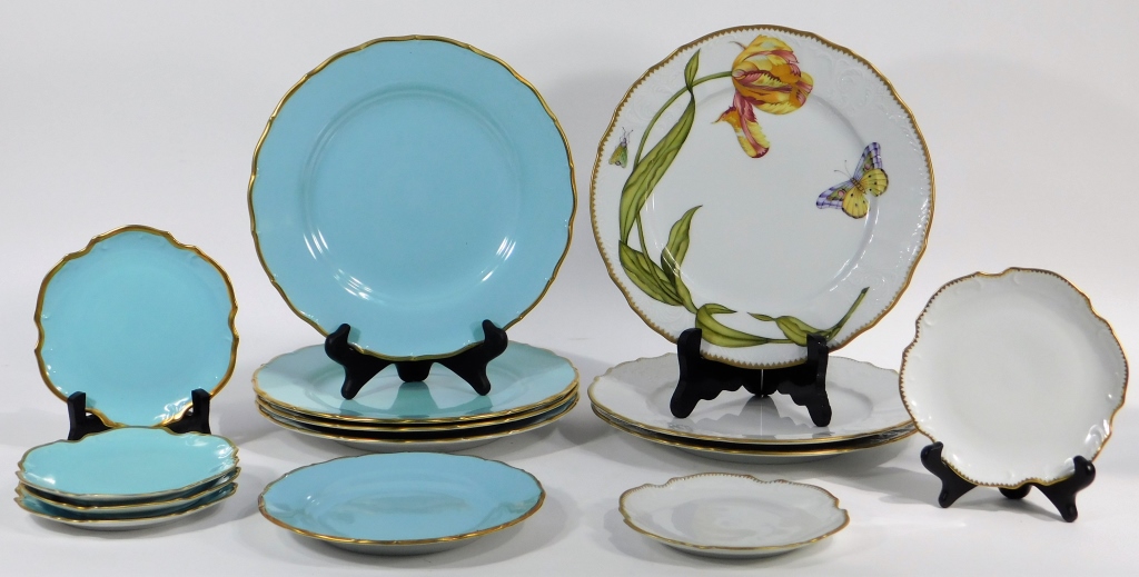 Appraisal: PC ANNA WEATHERLEY DESIGNS BLUE BUTTERFLY PLATES Czech Republic Group