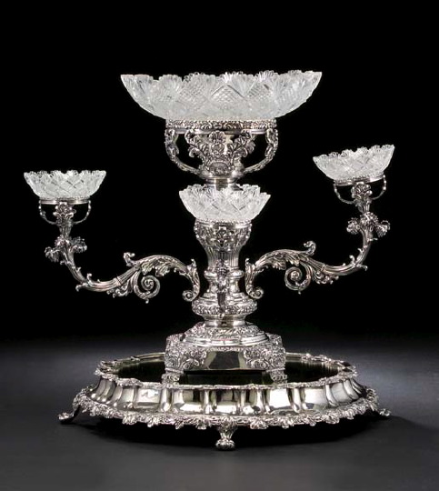 Appraisal: Victorian Silverplate Metamorphic Epergne or Candle Stand third quarter th