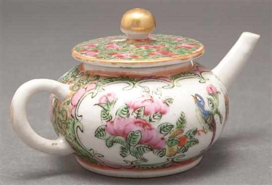 Appraisal: Chinese Export Rose Medallion porcelain miniature teapot fourth quarter- th