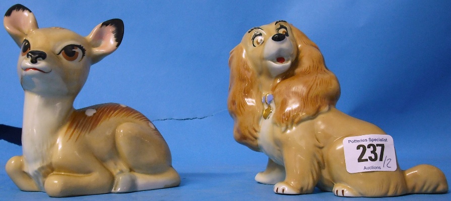 Appraisal: Wade Disney Blow Up Figures Lady and Bambi Money Box