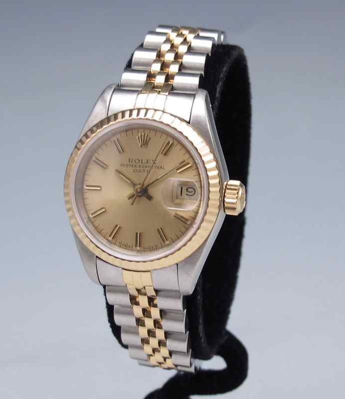 Appraisal: ROLEX TWO TONE OYSTER PERPETUAL LADIES WRISTWATCH Two tone watch