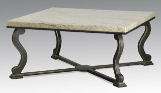 Appraisal: Contemporary marble top coffee table w Contemporary marble top coffee