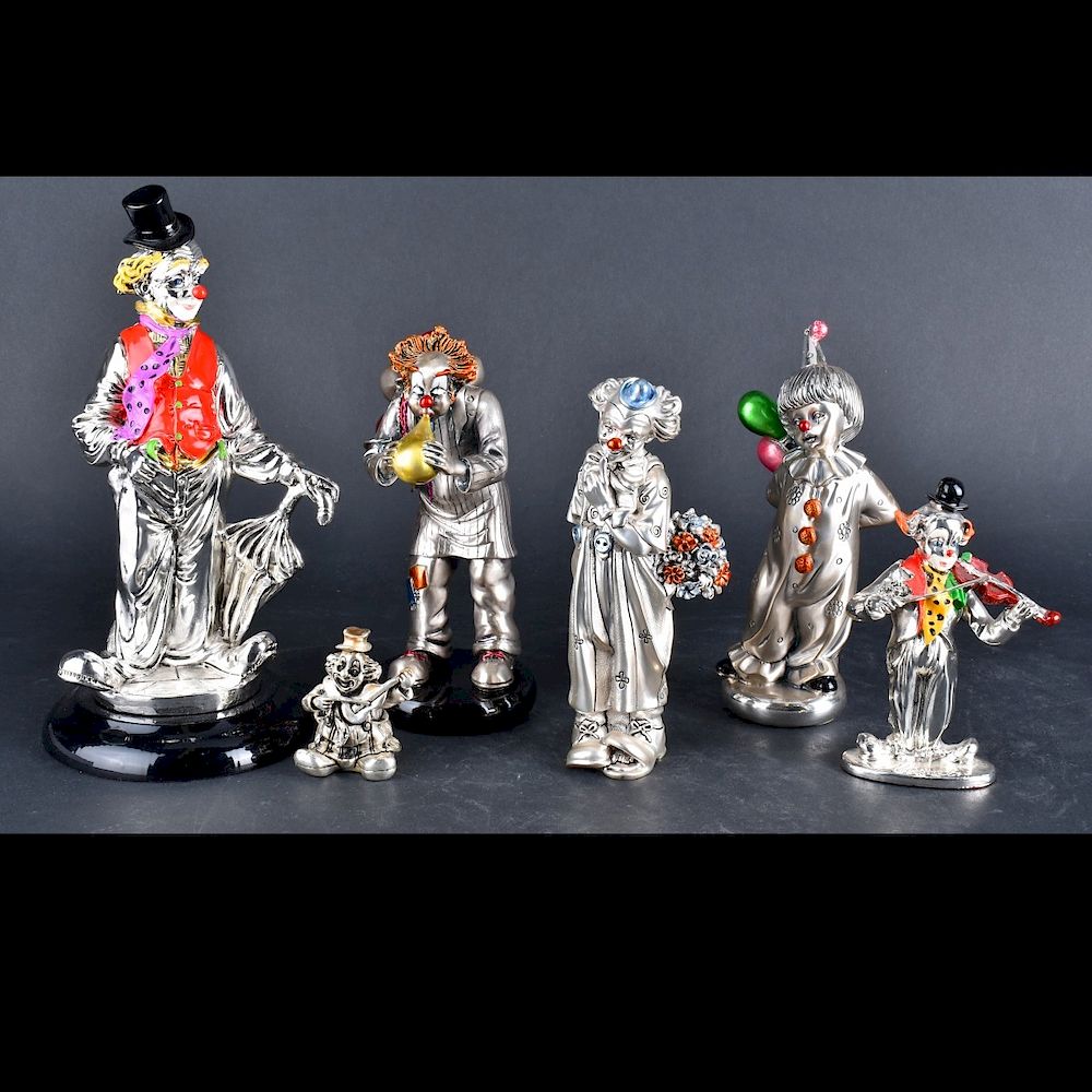 Appraisal: Six Silver Laminated Silver Figurines Six Vintage Italian Sterling and