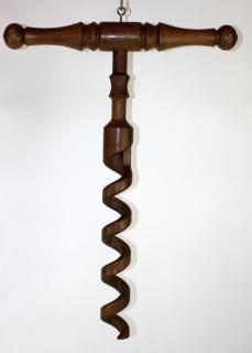 Appraisal: Antique French turned wood corkscrew sign Antique French turned wood