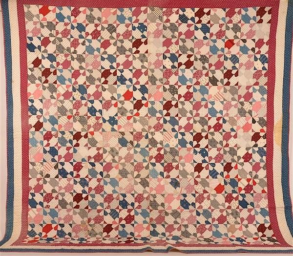 Appraisal: Antique Floral Pattern Patchwork Quilt Antique Floral Pattern Patchwork Quilt