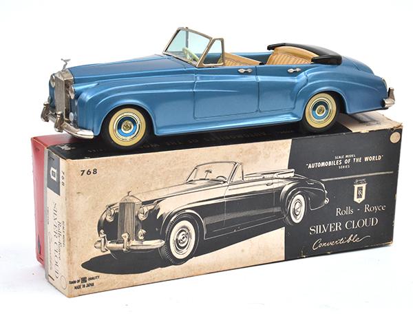 Appraisal: BANDAI JAPAN ROLLS-ROYCE SILVER CLOUD CONVERTIBLE METALLIC BLUE WITH LITHOGRAPHED