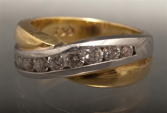 Appraisal: Lady's platinum K yellow gold and diamond ring diamonds approximately