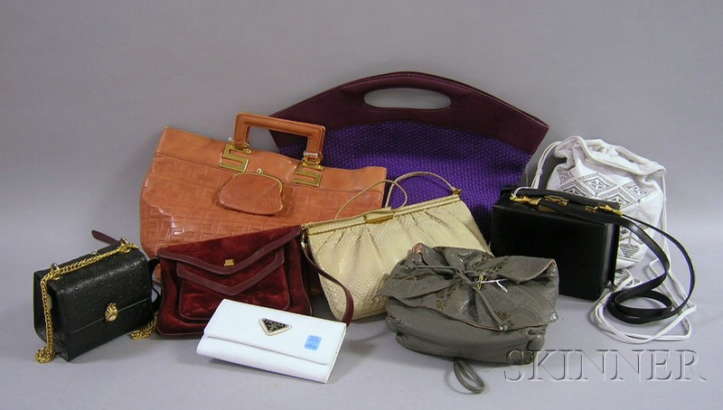 Appraisal: Group of Nine Designer Pocketbooks s- s including a woven