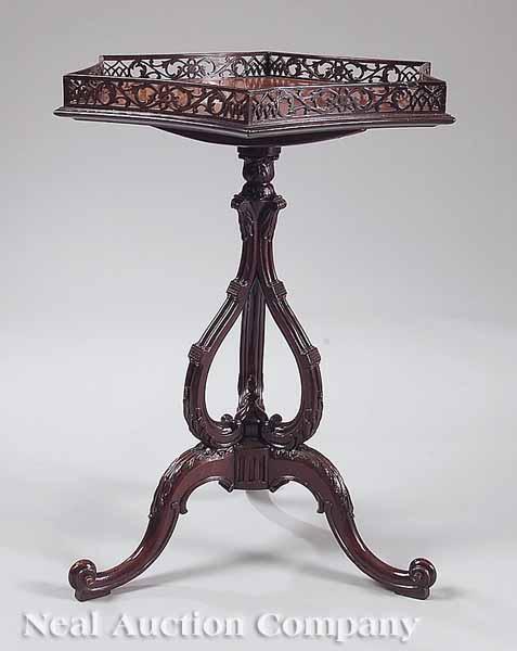 Appraisal: A Georgian-Style Mahogany Tilt-Top Tea Table c in the manner