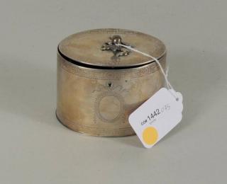 Appraisal: George III Sterling Silver Tea Caddy George III sterling silver