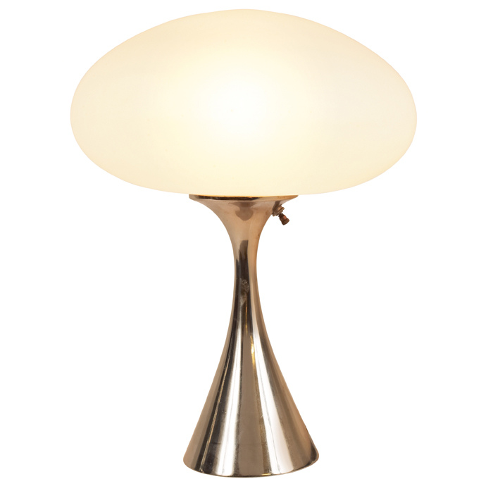 Appraisal: Laurel table lamp frosted white glassshade over cone-shaped base withpolished