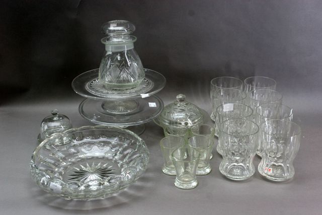 Appraisal: Eight panel cut crystal tumblers together with six Paris Musees