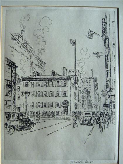 Appraisal: SALVATORE PINTO italian american - two prints PHILADELPHIA CLUB TH