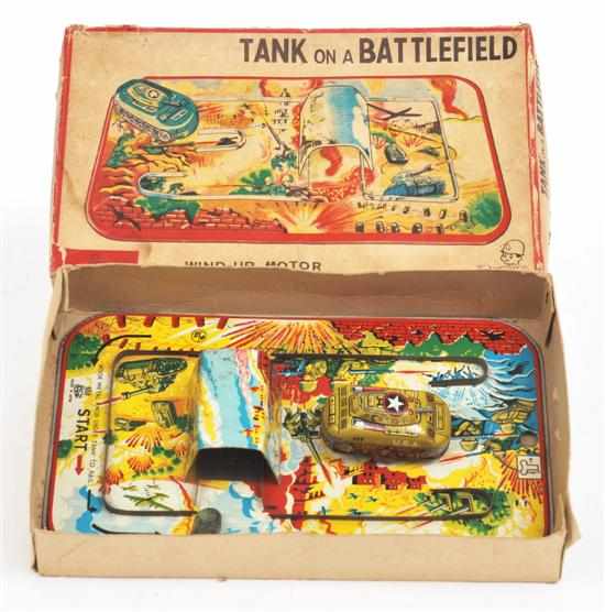 Appraisal: TOPLAY TANK ON A BATTLEFIELD Japanese colourful base with separate