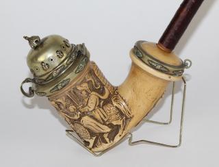 Appraisal: An Austrian Silver-mounted Meerchaum pipe Late th century With relief