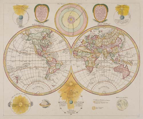 Appraisal: KLINGER JOHANN GEORG Die Zwo Haelften der Erdfugel Double-page engraved