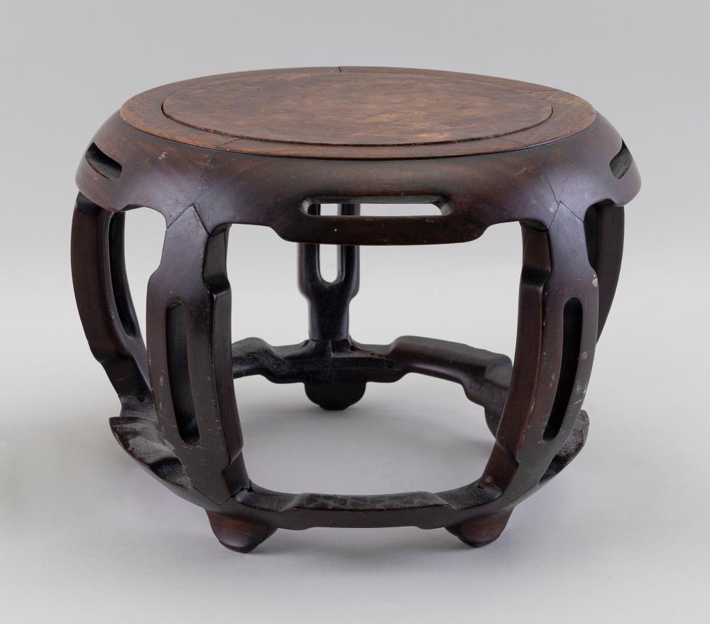 Appraisal: CHINESE WOODEN TABORET-STYLE STAND TH CENTURY HEIGHT CHINESE WOODEN TABORET-STYLE