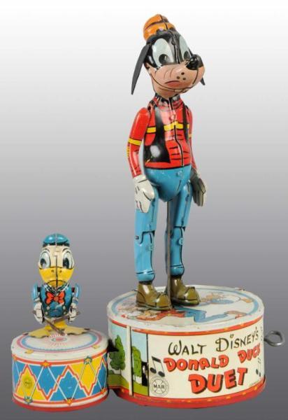 Appraisal: Tin Marx Walt Disney Donald Duck Duet Wind-Up Toy Description