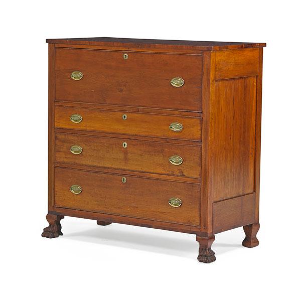 Appraisal: FEDERAL BUTLERS DESK Mahogany with three drawers and a full