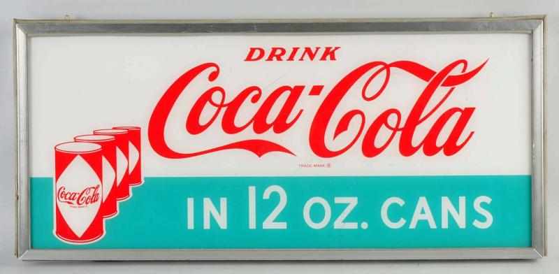 Appraisal: Plexiglass Coca-Cola Sign with Cans Description s Features its original