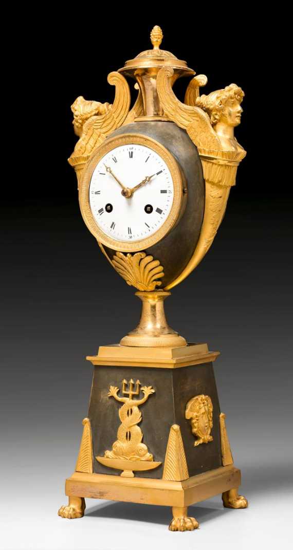 Appraisal: VASE CLOCK AUX FEMMES AILEES Empire Restauration Paris circa Matte